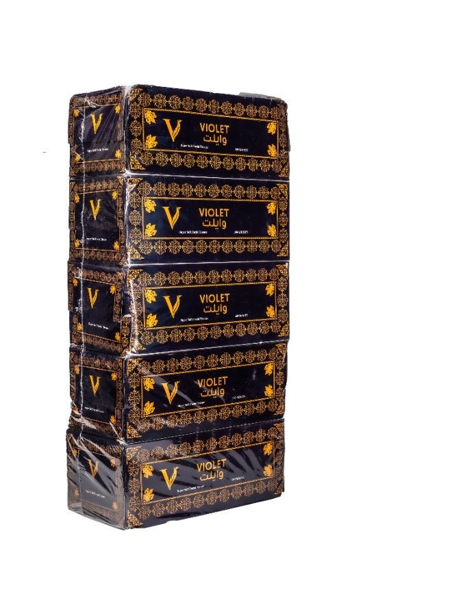 Violet Super Soft Facial Tissue Pack 500 Sheets 2Ply , 5 Boxes - Image 1